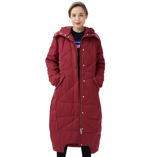 Women's red down coat