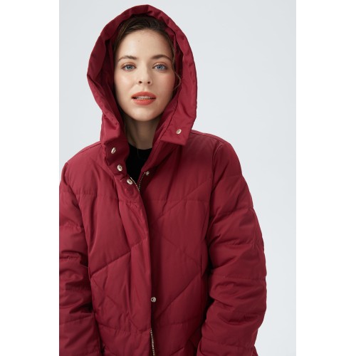 Women's red down coat