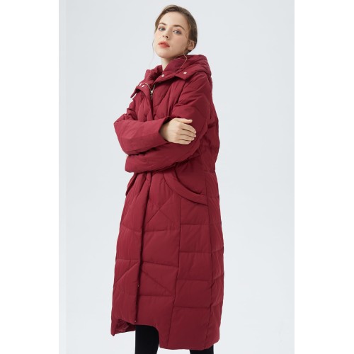 Women's red down coat