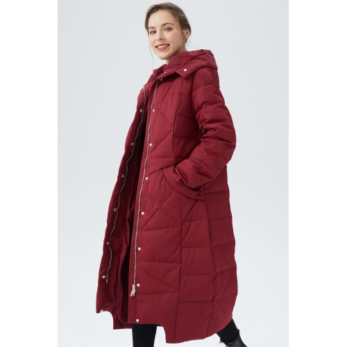 Women's red down coat