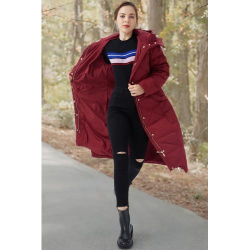 Women's red down coat