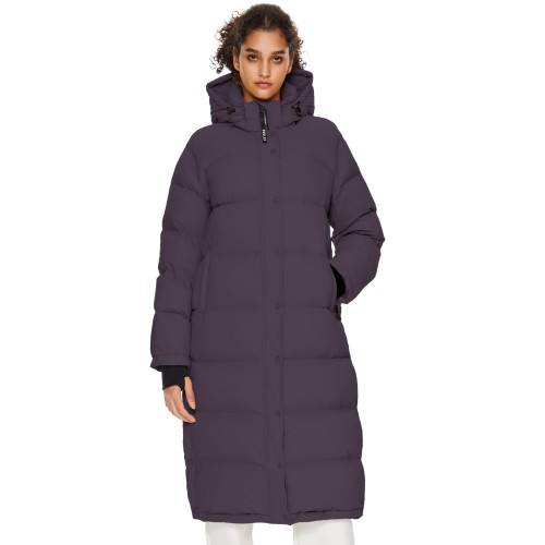 Women's Extra Long Down Jacket Purple