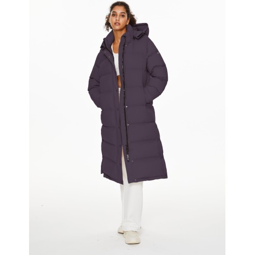 Women's Extra Long Down Jacket Purple