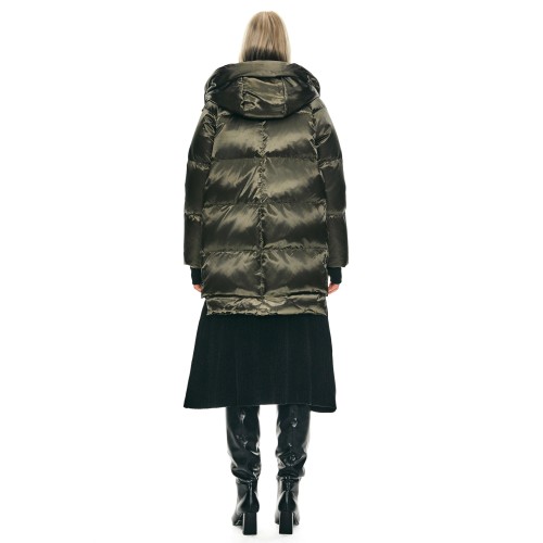 Women's thick hooded down jacket