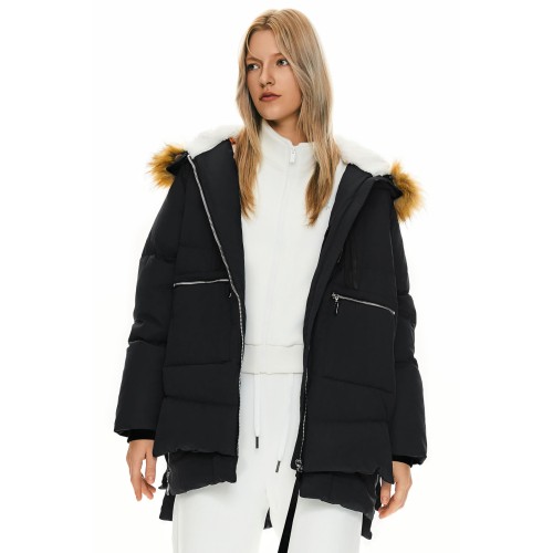 Women's thick long down jacket