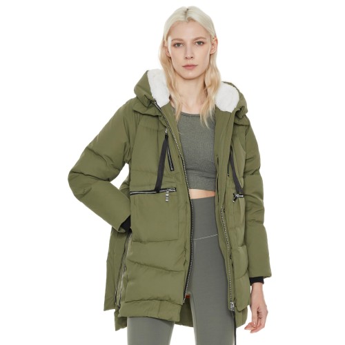 Women's Thick Green Down Jacket