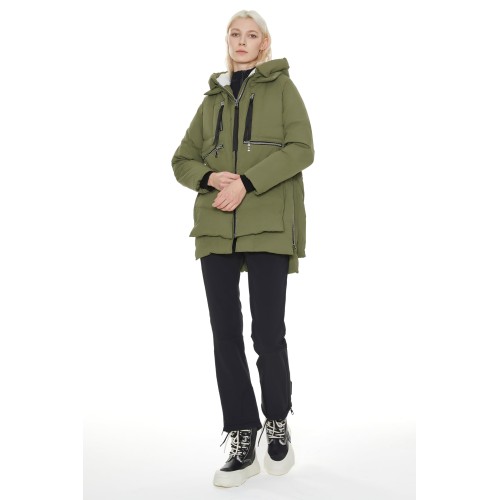 Women's Thick Green Down Jacket