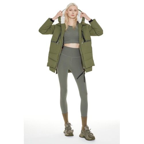 Women's Thick Green Down Jacket